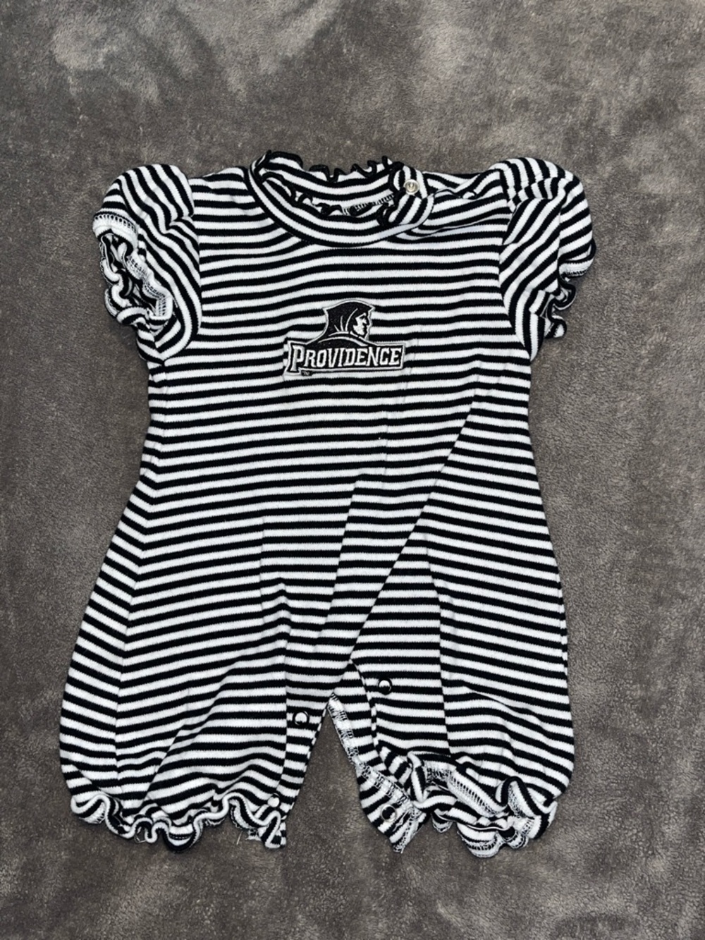 PC Friars Black & White Striped Baby One-Piece